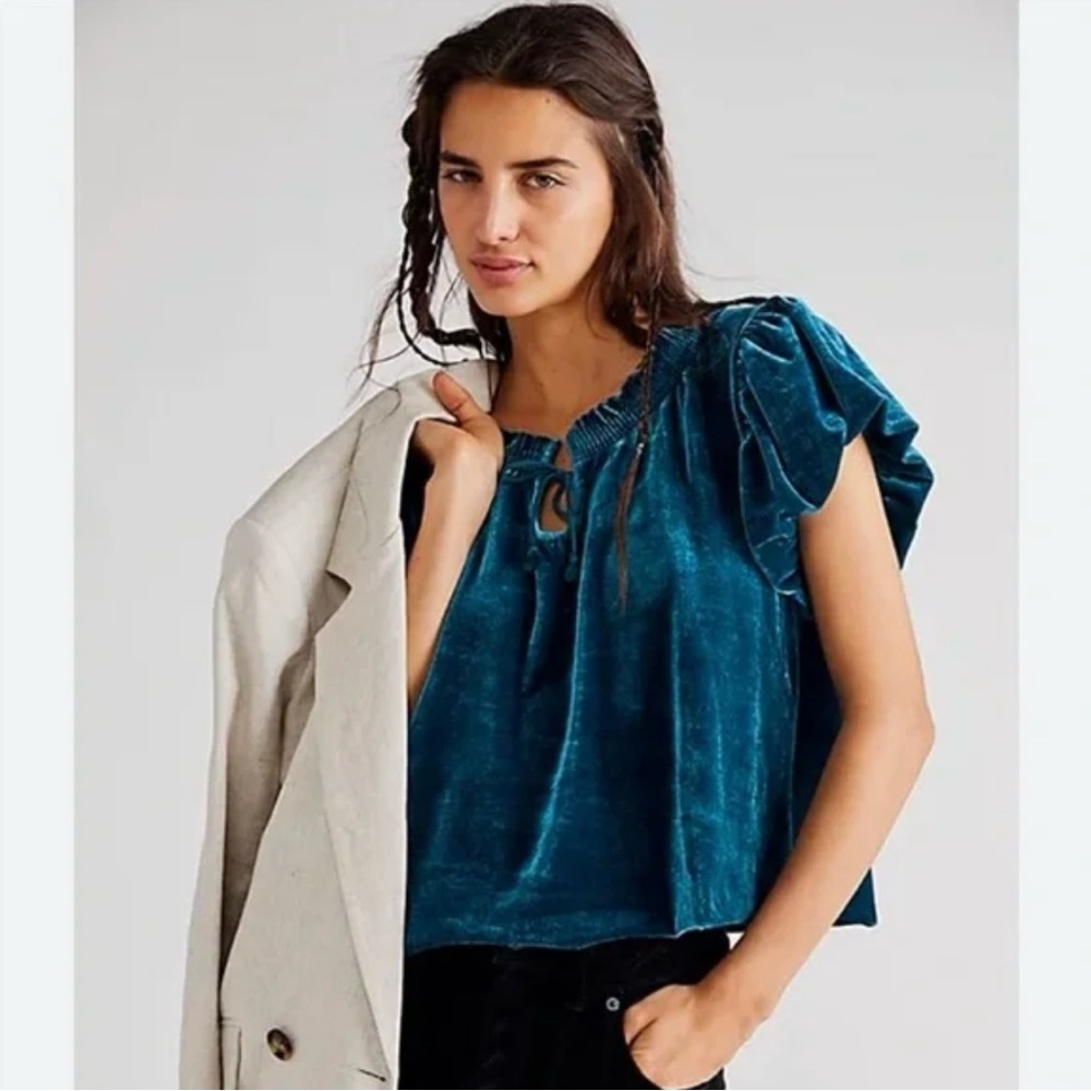 Free People Terese Velvet Top
